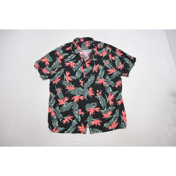 Express Rayon Hawaiian Shirt Button Up Floral Short Sleeve Mens Sz XL - Picture 5 of 9